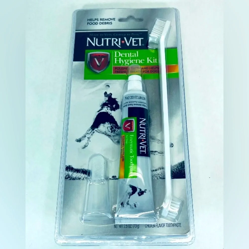New Nitri Vet Dental Hygiene Kit Dog Toothpaste And Brush - 87491